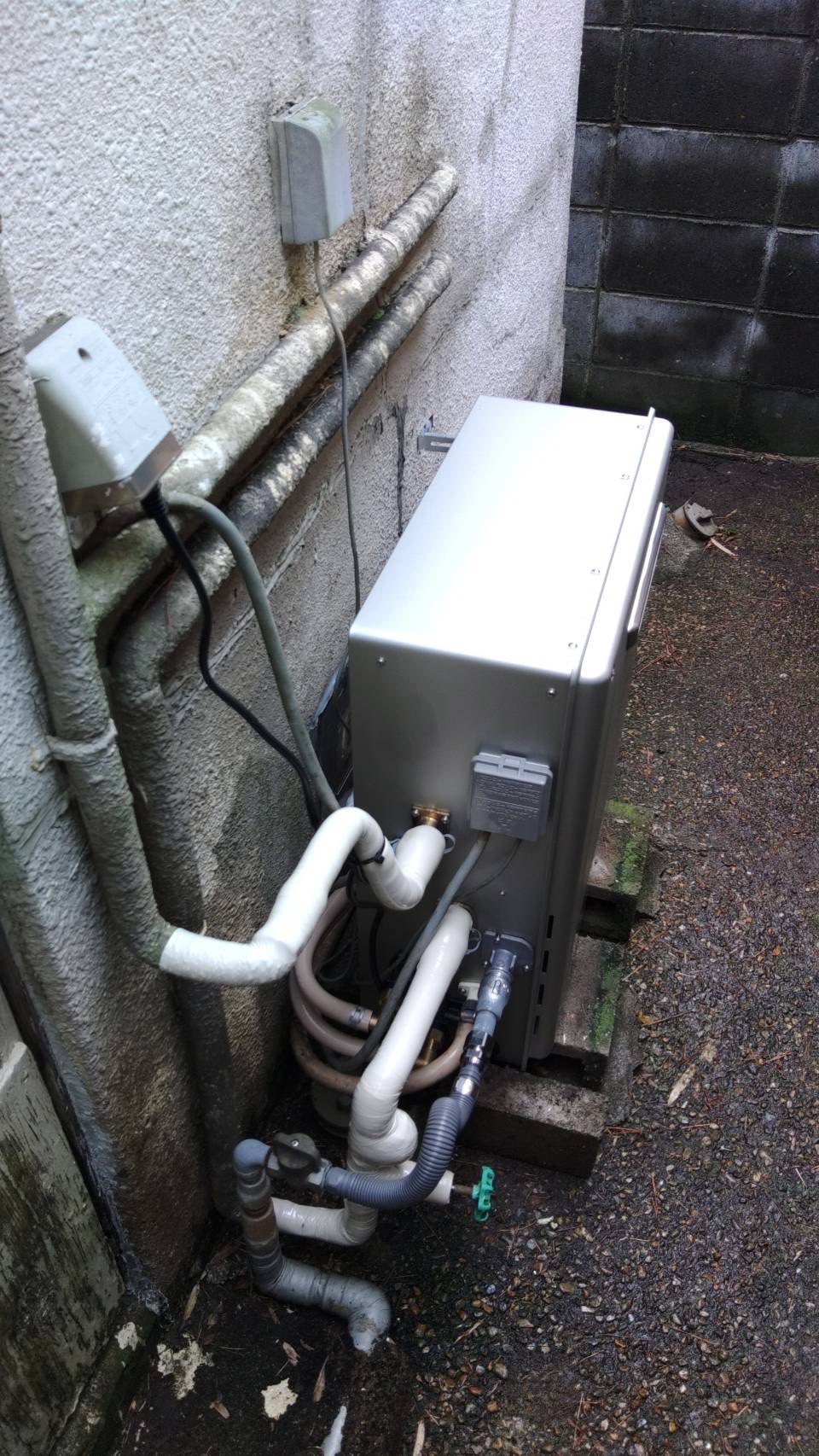 神戸市20230622A垂水区W様邸ノーリツエコジョーズ据置ガス給湯器交換
